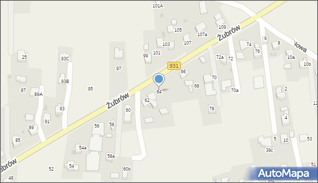 Jankowice, Żubrów, 64, mapa Jankowice