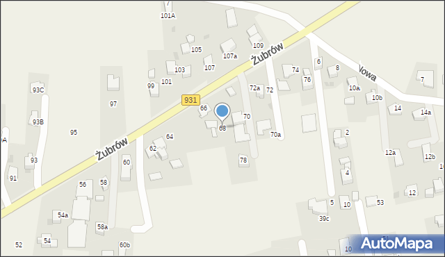Jankowice, Żubrów, 68, mapa Jankowice