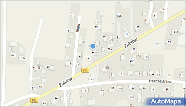 Jankowice, Żubrów, 73, mapa Jankowice