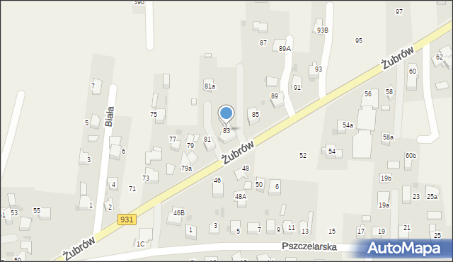 Jankowice, Żubrów, 83, mapa Jankowice