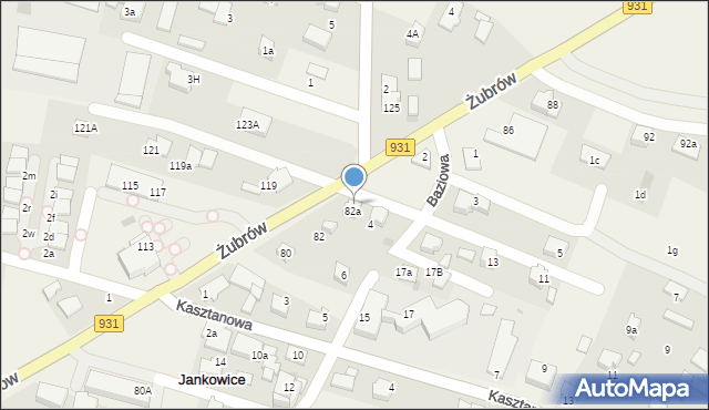 Jankowice, Żubrów, 84, mapa Jankowice