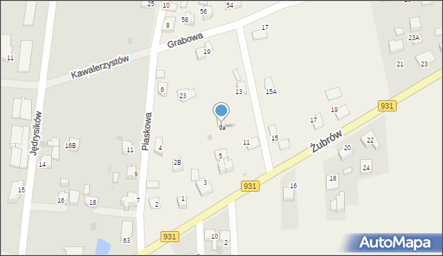 Jankowice, Żubrów, 9a, mapa Jankowice