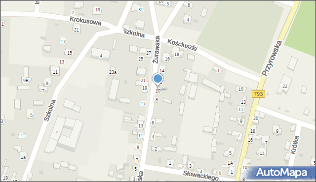 Janów, Żurawska, 10, mapa Janów