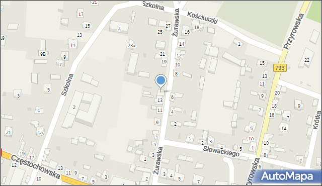 Janów, Żurawska, 15, mapa Janów