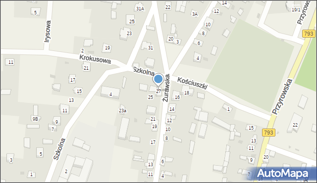 Janów, Żurawska, 27, mapa Janów