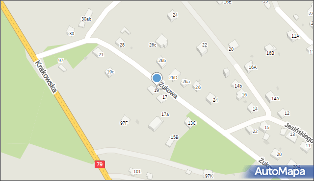 Jaworzno, Żukowa, 19, mapa Jaworzno