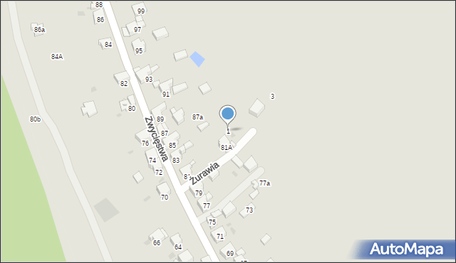 Jaworzno, Żurawia, 1, mapa Jaworzno
