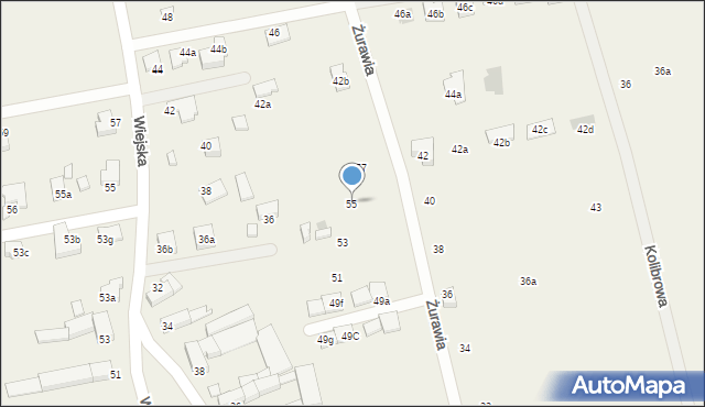 Jędrzychów, Żurawia, 55, mapa Jędrzychów