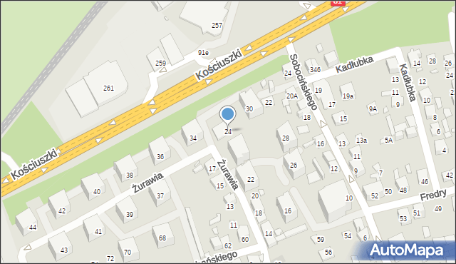 Katowice, Żurawia, 24, mapa Katowic