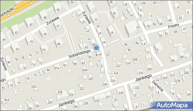 Katowice, Żurawia, 9, mapa Katowic