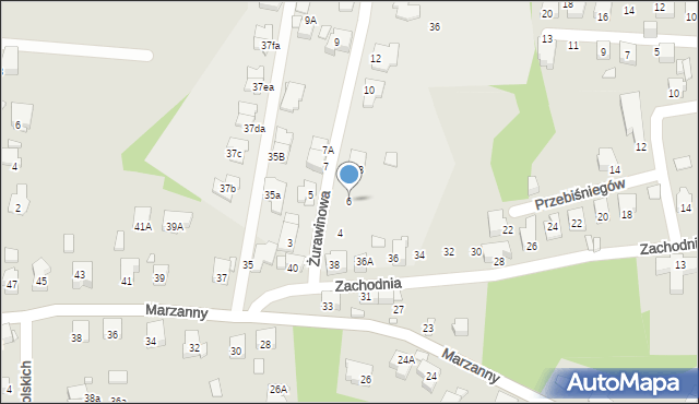 Katowice, Żurawinowa, 6, mapa Katowic