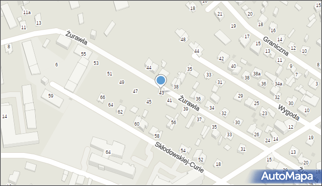 Kielce, Żurawia, 43, mapa Kielc