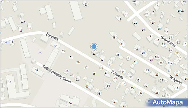 Kielce, Żurawia, 44, mapa Kielc