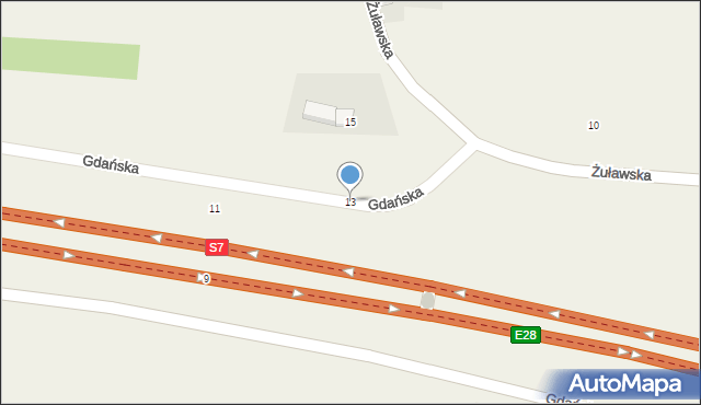 Kiezmark, Żuławska, 13, mapa Kiezmark