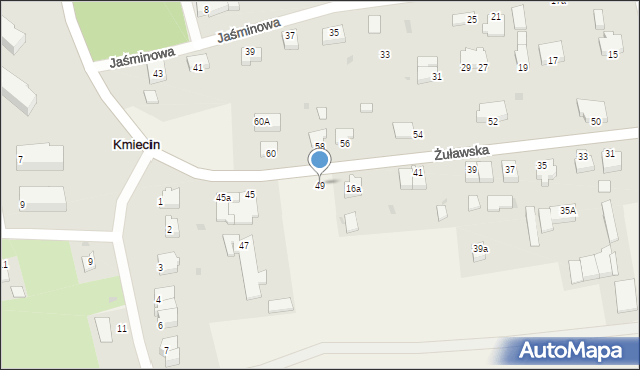 Kmiecin, Żuławska, 49, mapa Kmiecin