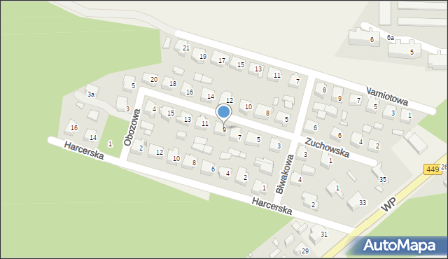 Kobyla Góra, Zuchowska, 9, mapa Kobyla Góra