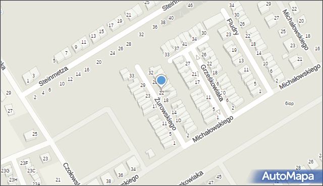 Kórnik, Żurowskiego Romualda, ks., 22, mapa Kórnik