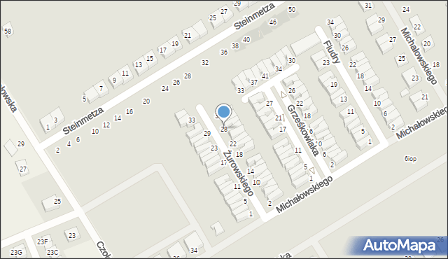 Kórnik, Żurowskiego Romualda, ks., 28, mapa Kórnik