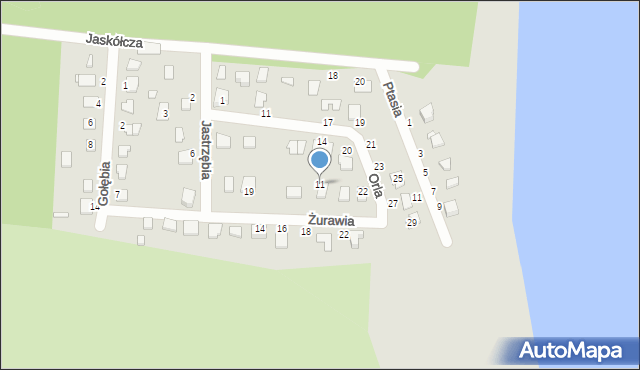 Koronowo, Żurawia, 11, mapa Koronowo