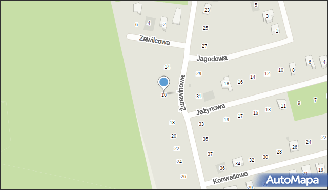 Kościerzyna, Żurawinowa, 16, mapa Kościerzyna