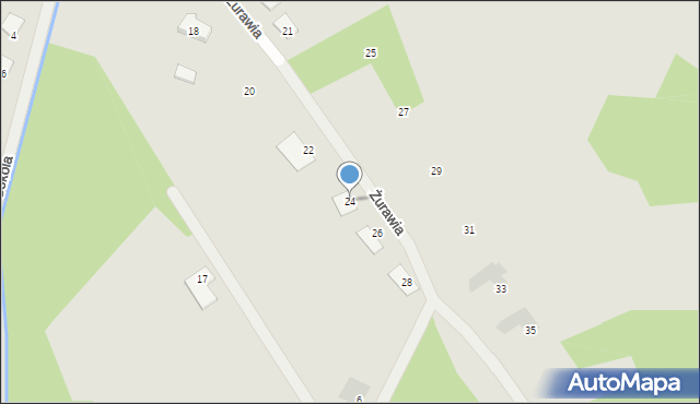 Koszalin, Żurawia, 24, mapa Koszalina