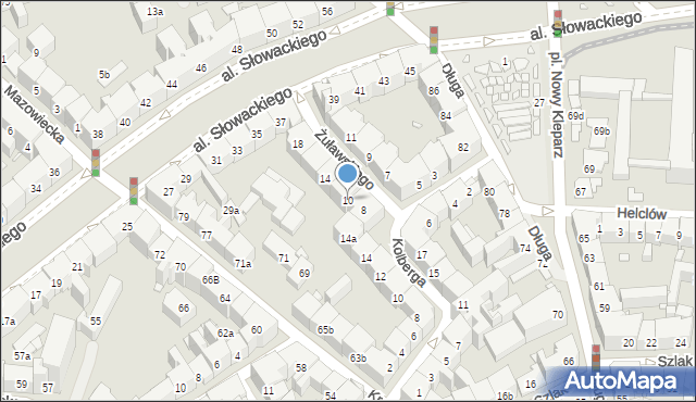 Kraków, Żuławskiego Jerzego, 10, mapa Krakowa