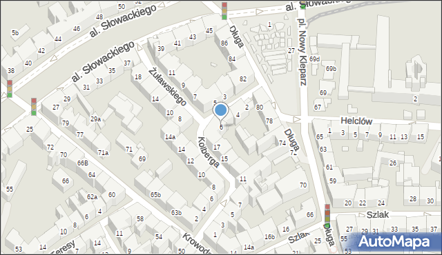 Kraków, Żuławskiego Jerzego, 6, mapa Krakowa