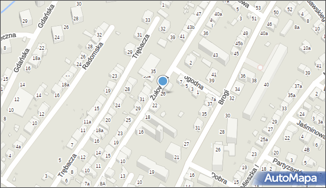 Kraków, Żułowska, 26, mapa Krakowa