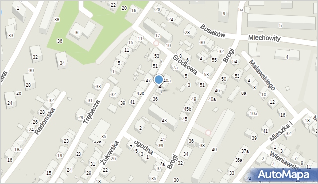 Kraków, Żułowska, 38, mapa Krakowa