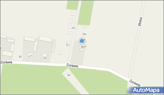 Krusze, Żurawia, 23, mapa Krusze