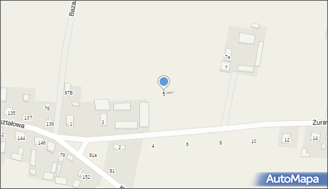 Krusze, Żurawia, 5, mapa Krusze