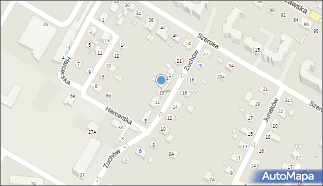 Kwidzyn, Zuchów, 13, mapa Kwidzyn