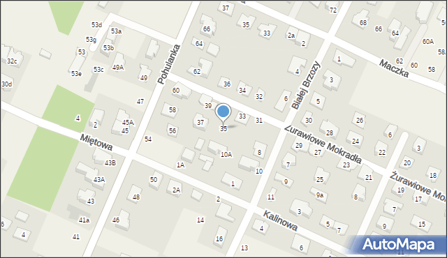 Kwirynów, Żurawiowe Mokradła, 35, mapa Kwirynów