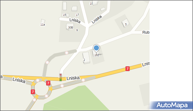 Leźno, Żukowska, 102, mapa Leźno