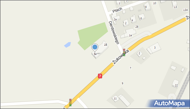 Leźno, Żukowska, 34, mapa Leźno