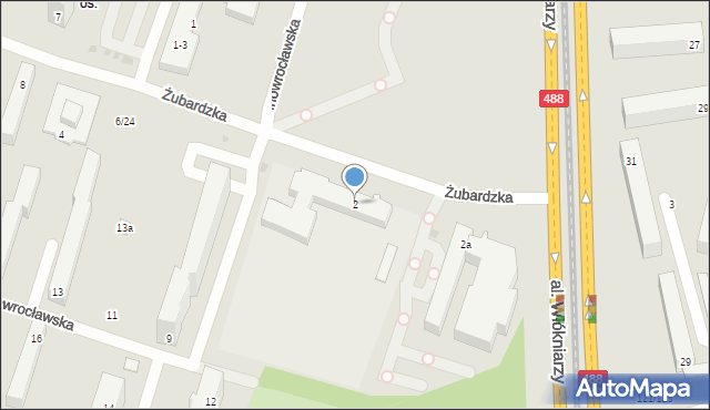 Łódź, Żubardzka, 2, mapa Łodzi