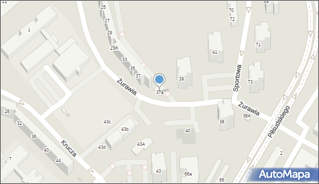 Lubin, Żurawia, 37a, mapa Lubin