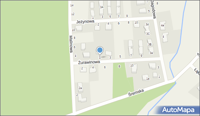 Mechlin, Żurawinowa, 1, mapa Mechlin