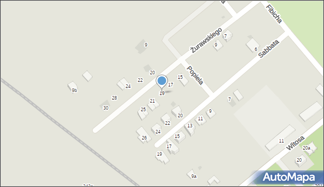 Mielec, Żurawskiego, 19, mapa Mielca