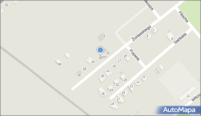 Mielec, Żurawskiego, 22, mapa Mielca