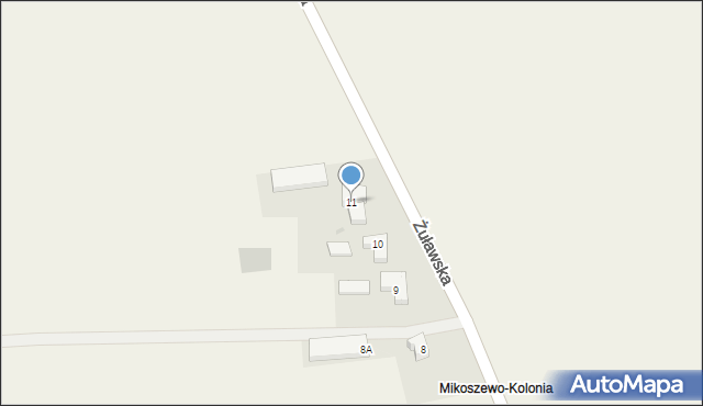 Mikoszewo, Żuławska, 11, mapa Mikoszewo