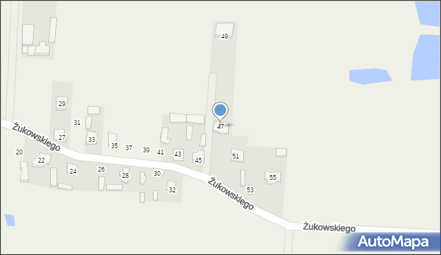 Mokre, Żukowskiego Franciszka, por., 47, mapa Mokre