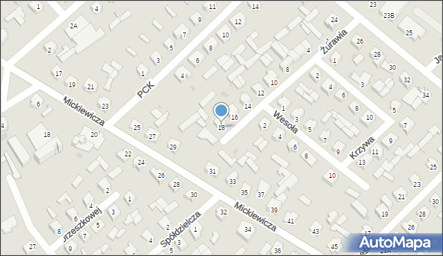 Mońki, Żurawia, 18, mapa Mońki