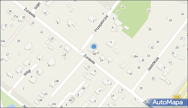 Myślęcinek, Żurawia, 4A, mapa Myślęcinek