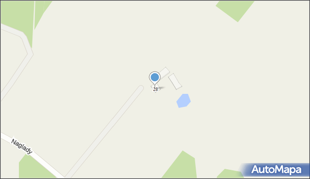 Naglady, Żurawia, 28, mapa Naglady