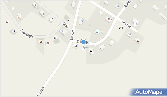 Nikielkowo, Żurawia, 13, mapa Nikielkowo