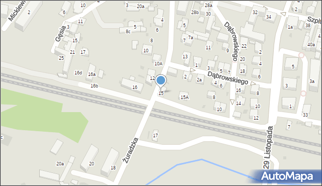 Olkusz, Żuradzka, 15, mapa Olkusz