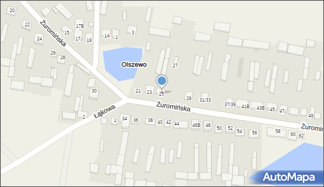Olszewo, Żuromińska, 25, mapa Olszewo