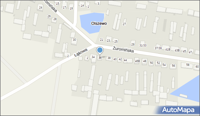 Olszewo, Żuromińska, 36, mapa Olszewo