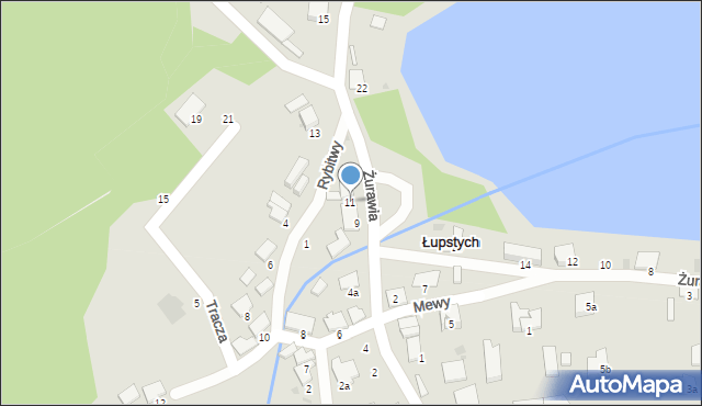 Olsztyn, Żurawia, 11, mapa Olsztyna